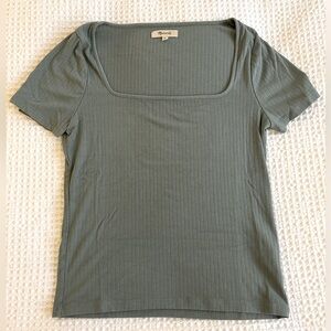 Madewell Square Neck Ribbed Shirt Women’s Size Small